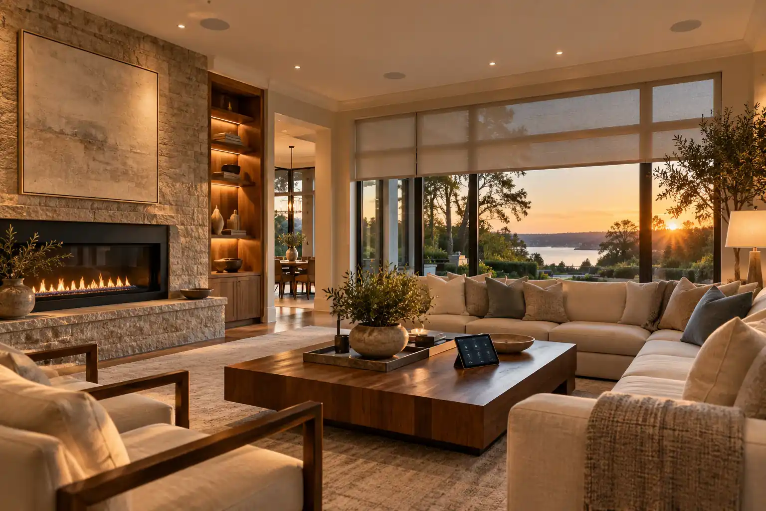 Luxury modern home exterior representing a high-end Greenwich smart home project